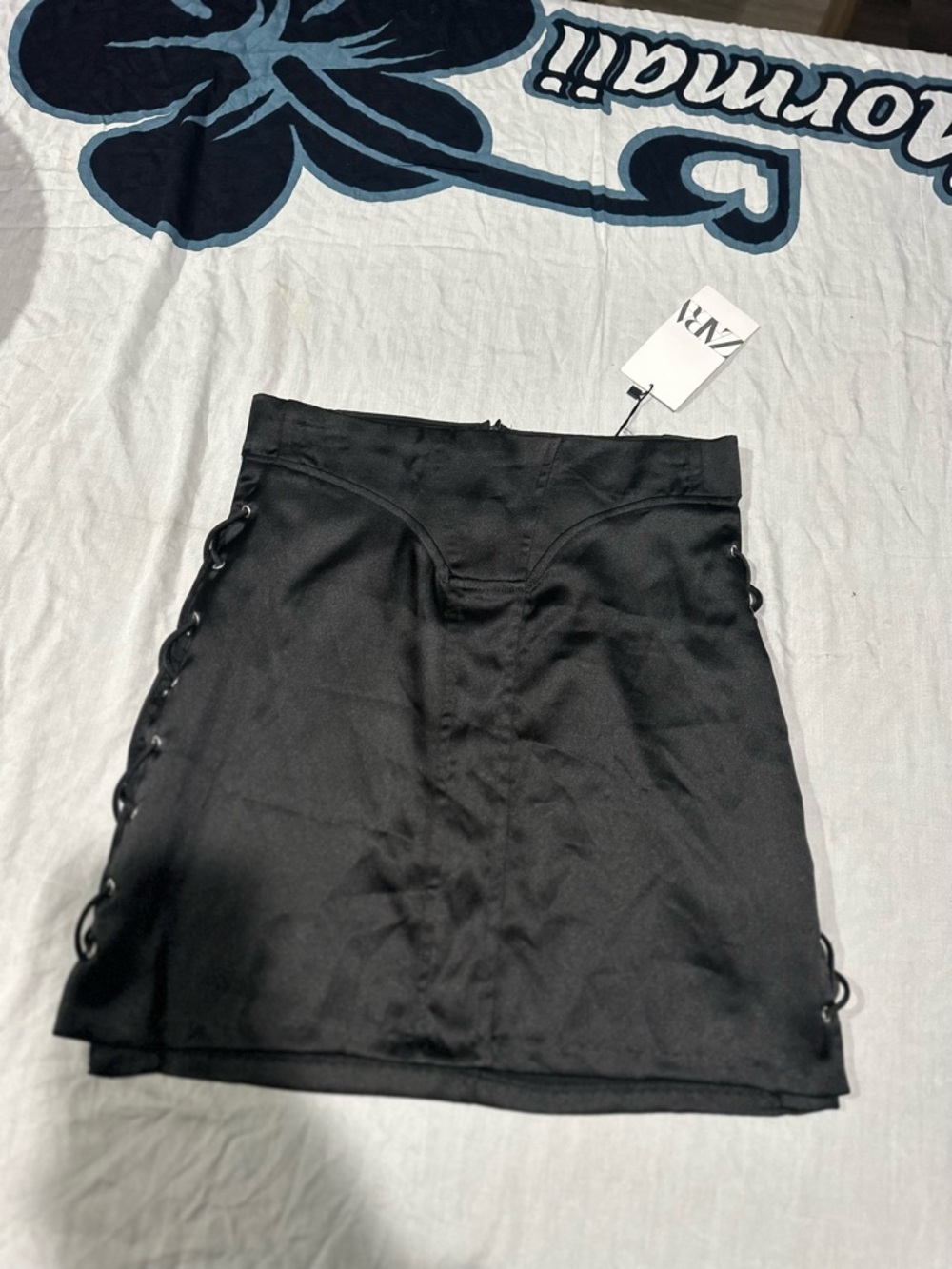 Zara Black Lace-Up Mini Skirt